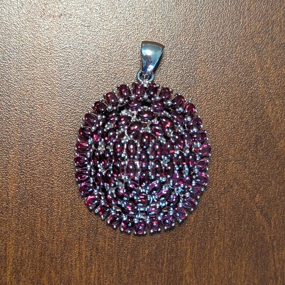 Pendant HUGE Raspberry Rhodolite Garnet 925 - Picture 2 of 6